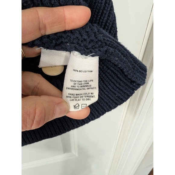 Alex Mill Romy Long Cardigan Sweater Navy Blue Chinky Knit duster Women Medium - Picture 7 of 9